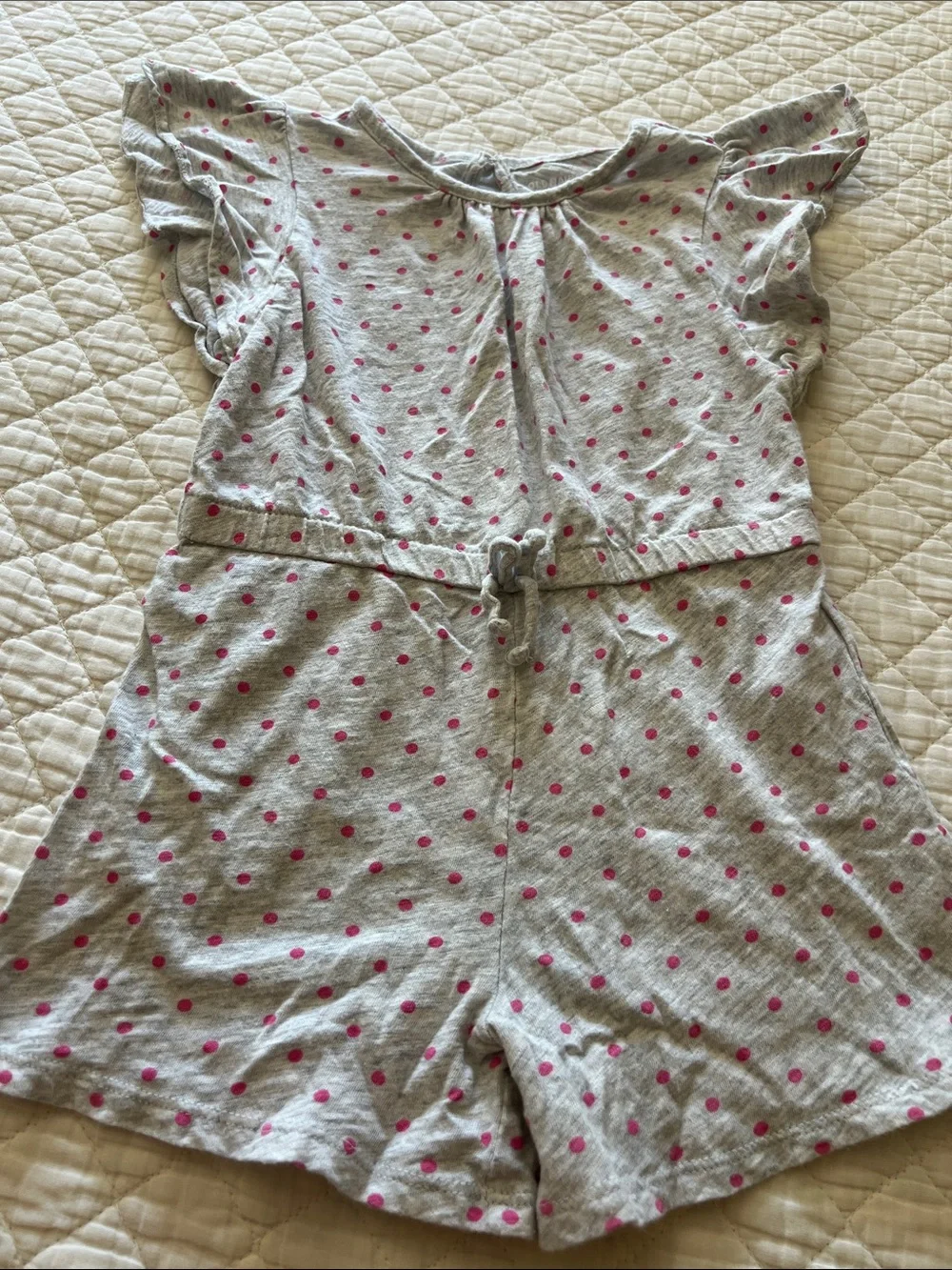 Old Navy Little Girl Gray Polka Dot Romper Size 5t